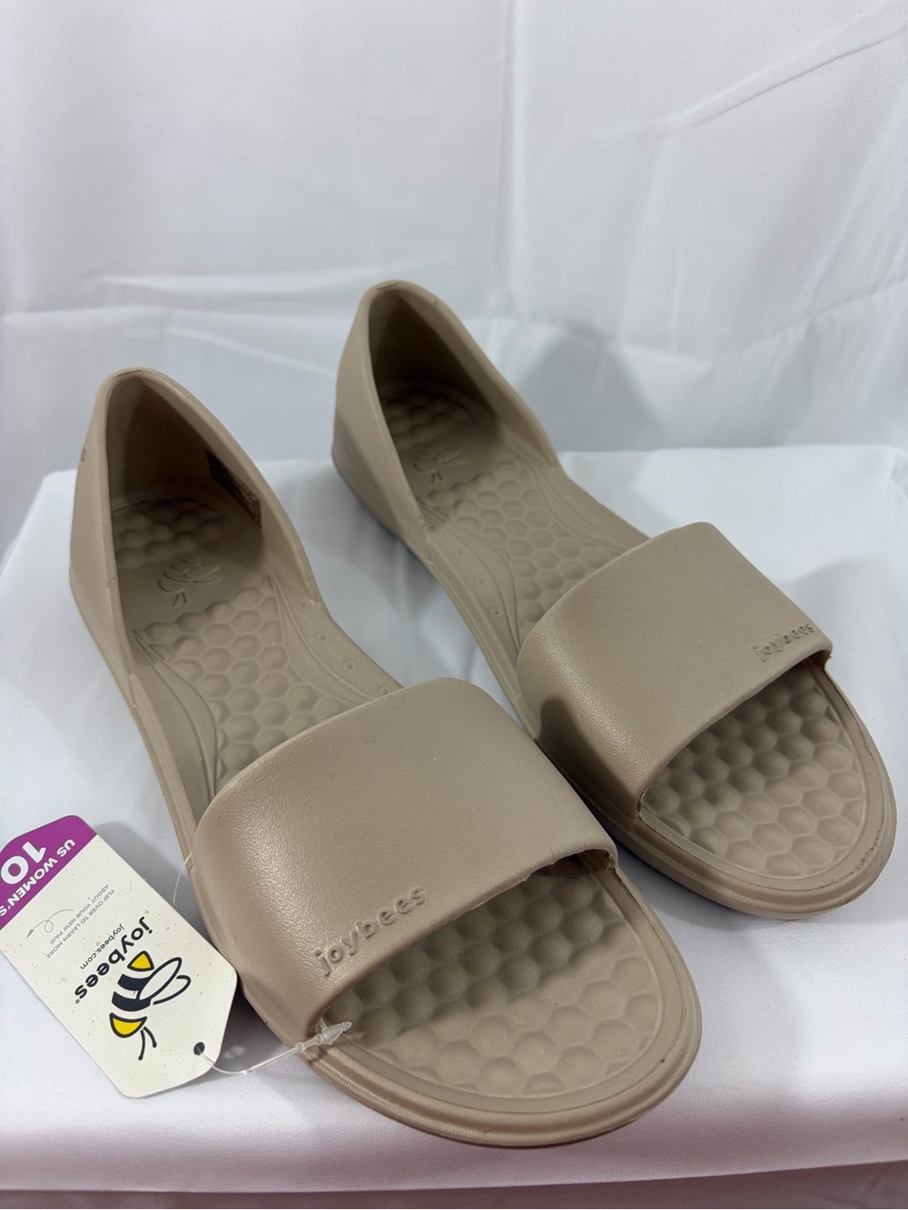 NWT Joybees Women’s Size 10 Tan D'Orsay Slide Sandals